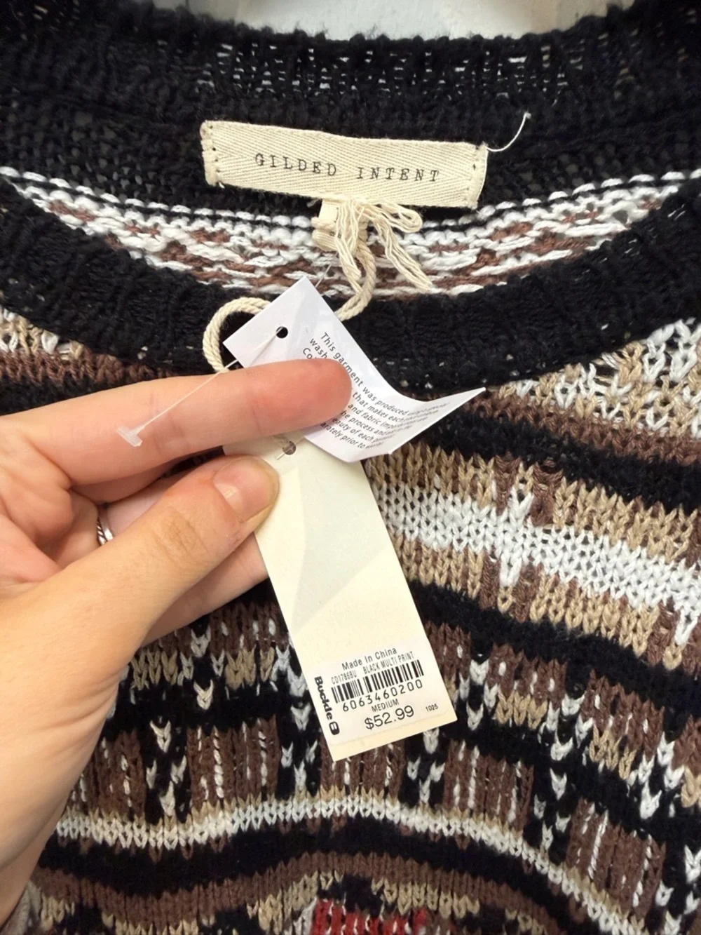 NWT Gilded Intent Mixed Sweater - Picture 6 of 7